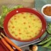 picture of a bowl of cream of chicken soup with vegetables by SkinnyBox